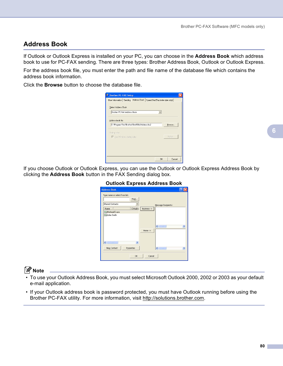 Address book, 6address book | Brother MFC-3360C User Manual | Page 86 / 155