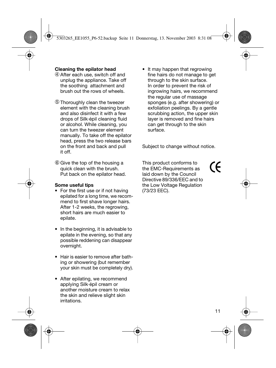 Braun EE1020 Silk-épil SuperSoft User Manual | Page 10 / 47