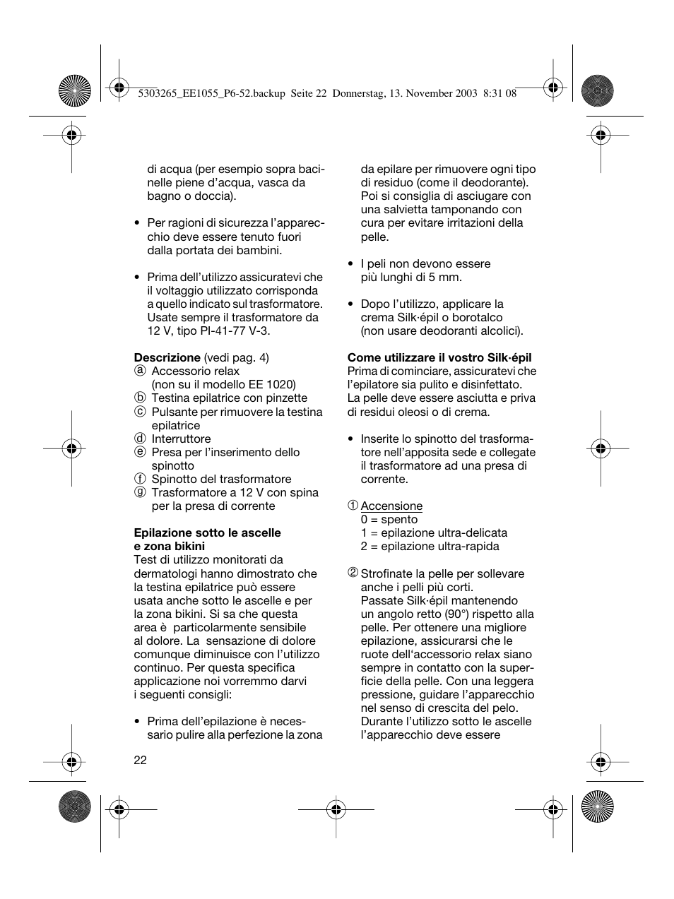Braun EE1020 Silk-épil SuperSoft User Manual | Page 21 / 47