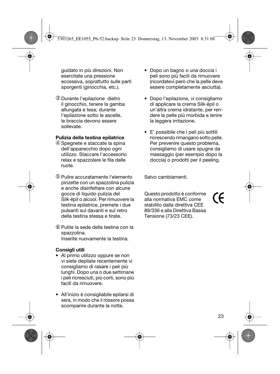 Braun EE1020 Silk-épil SuperSoft User Manual | Page 22 / 47