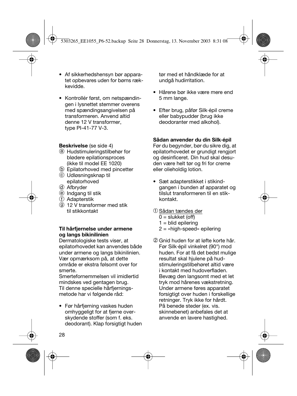 Braun EE1020 Silk-épil SuperSoft User Manual | Page 27 / 47