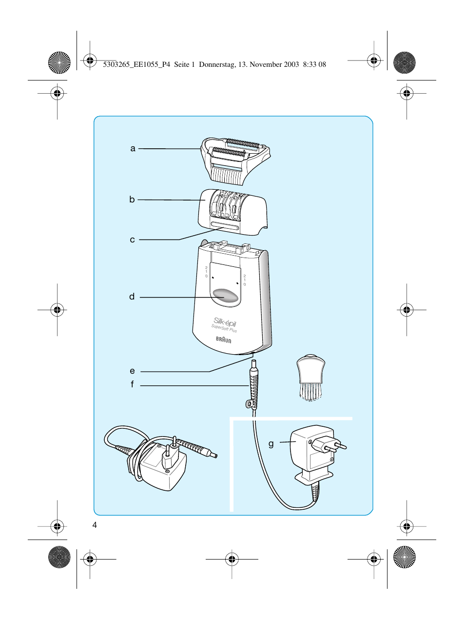 Braun EE1020 Silk-épil SuperSoft User Manual | Page 3 / 47
