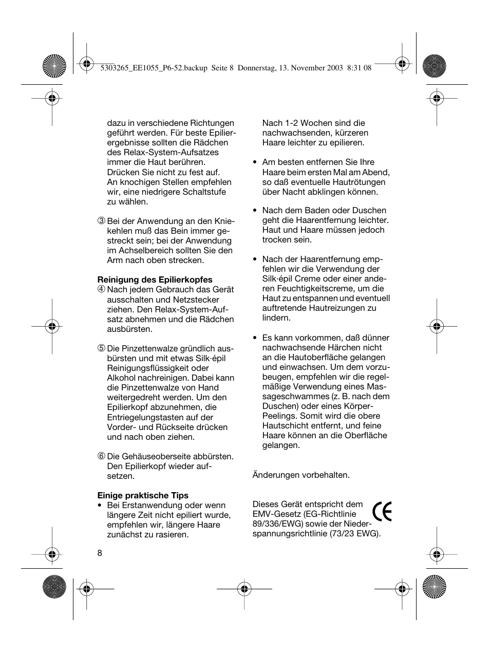 Braun EE1020 Silk-épil SuperSoft User Manual | Page 7 / 47