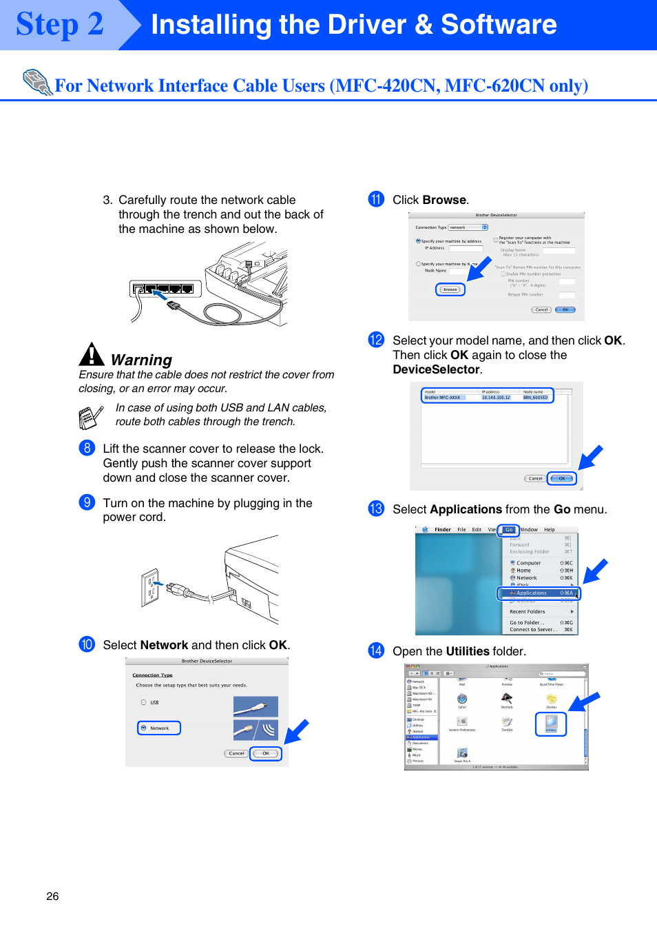 Step 2, Installing the driver & software | Brother MFC 210C User Manual | Page 28 / 37