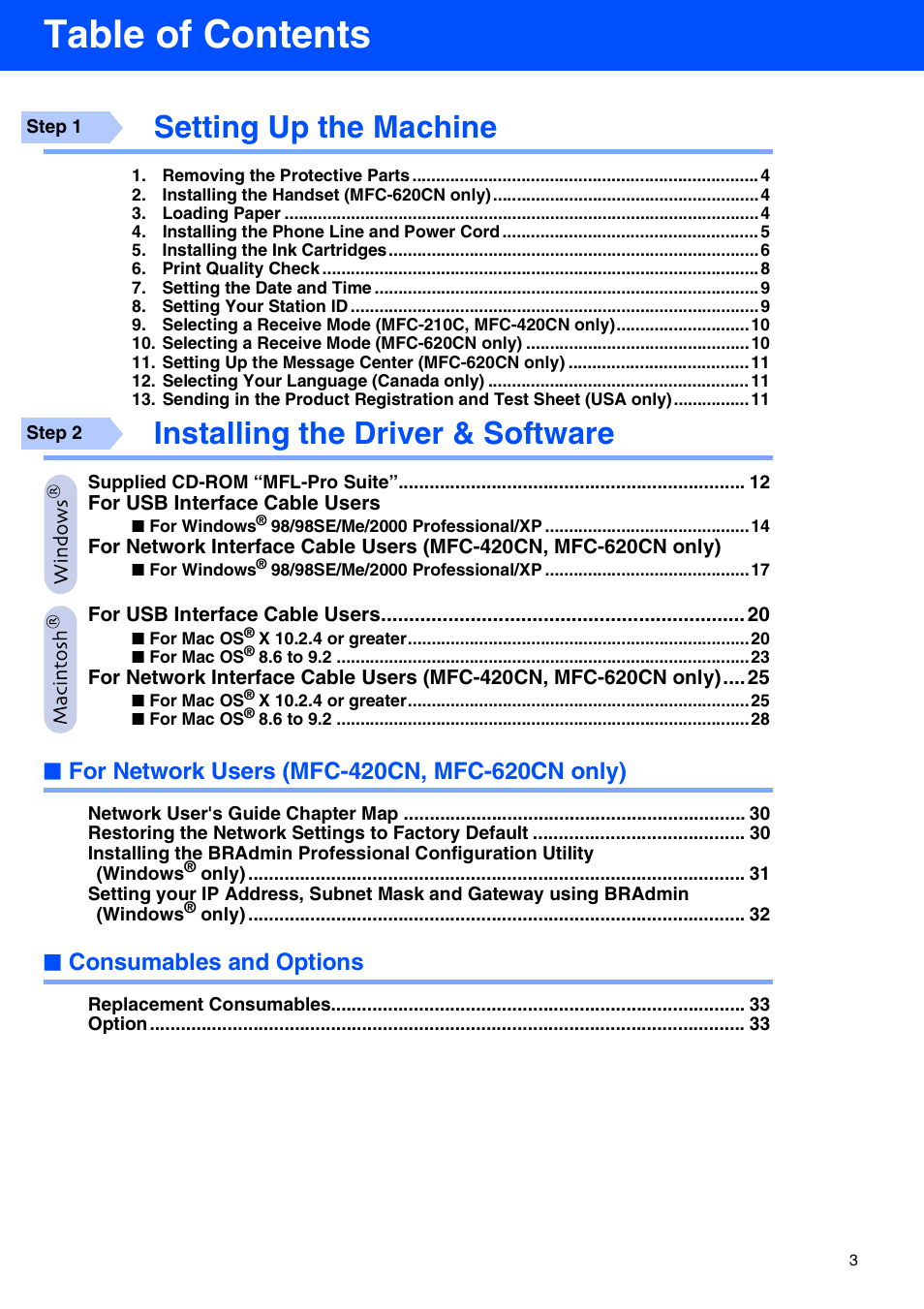 Brother MFC 210C User Manual | Page 5 / 37
