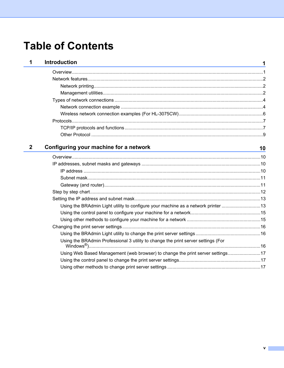 Brother HL-3075CW User Manual | Page 6 / 143