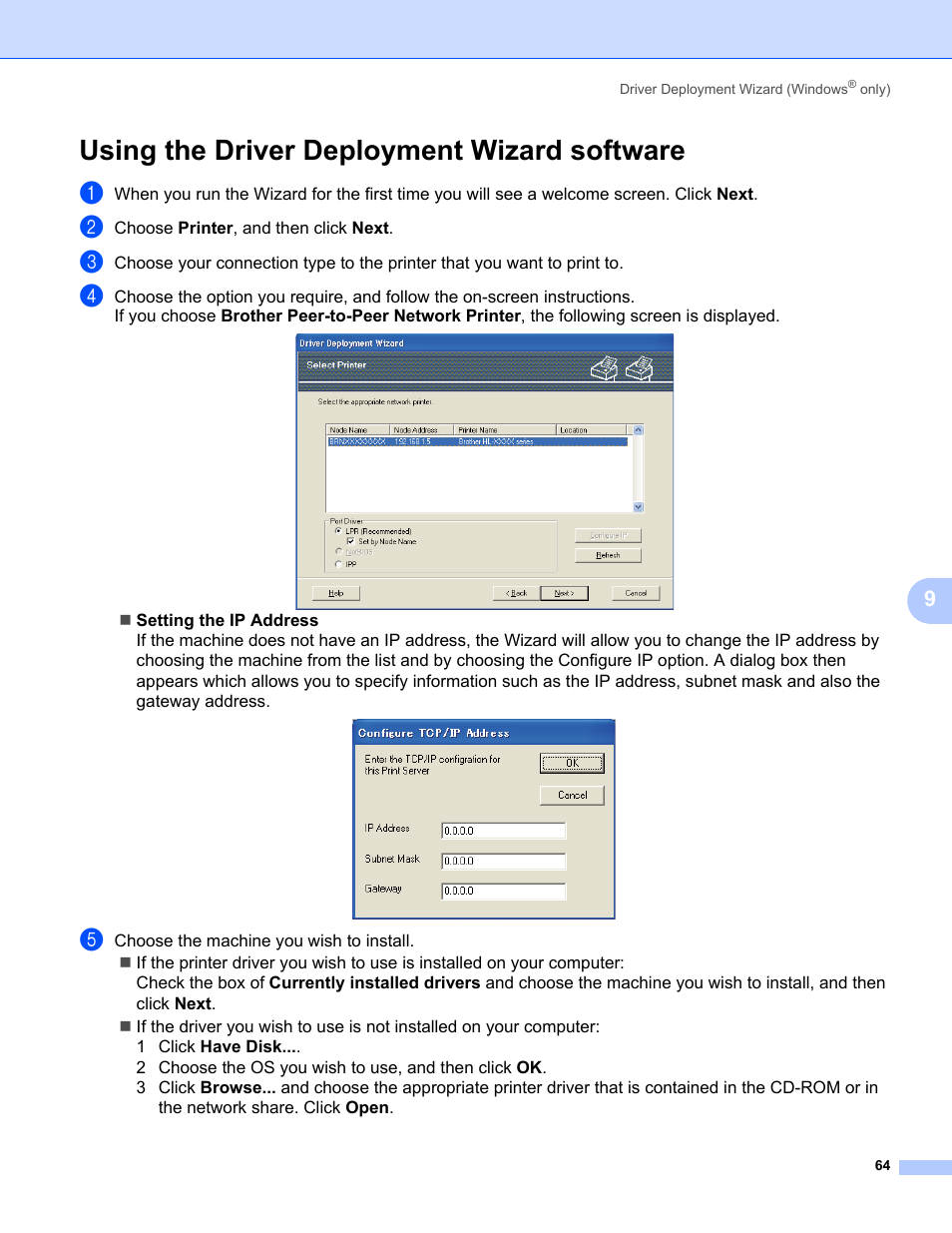 Using the driver deployment wizard software | Brother HL-3075CW User Manual | Page 74 / 143