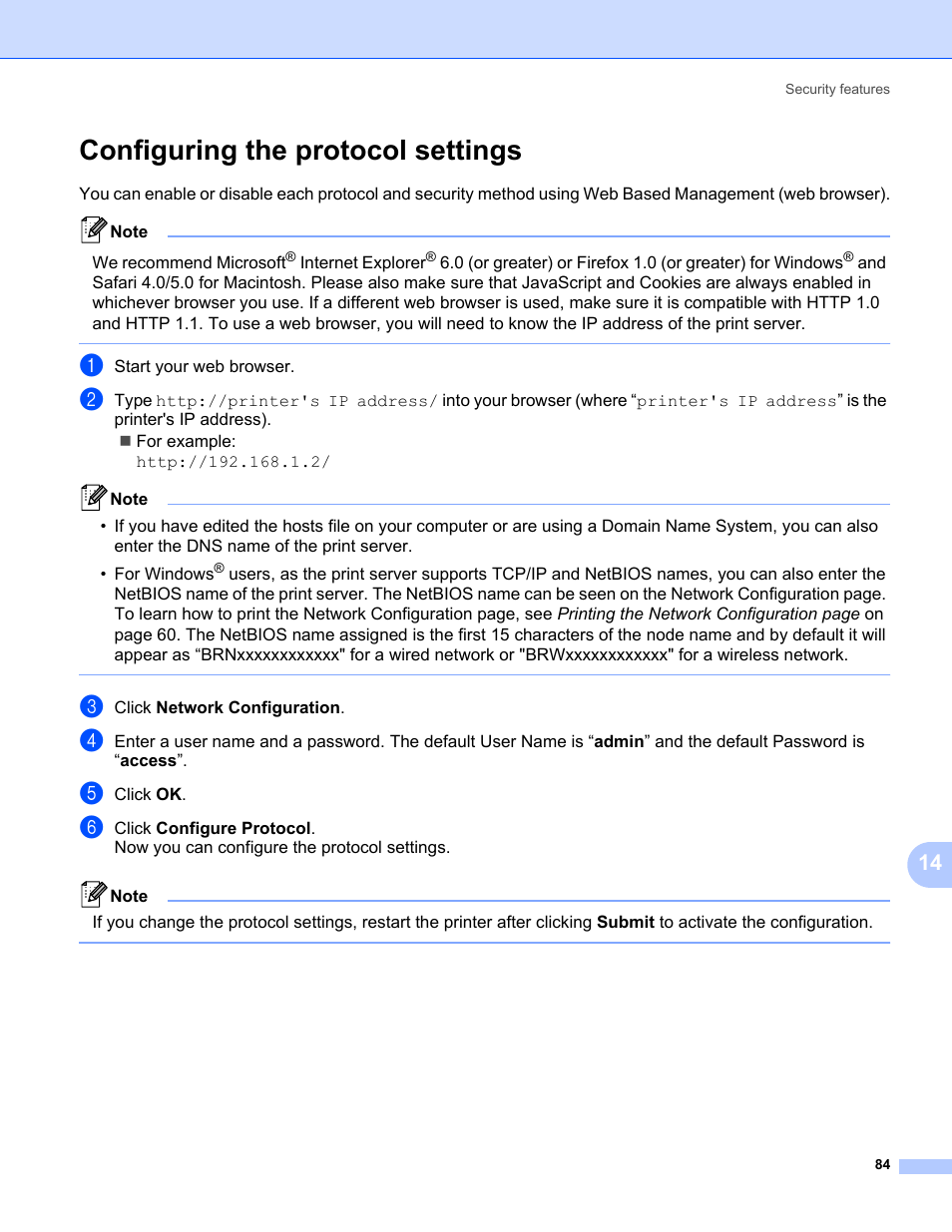 Configuring the protocol settings | Brother HL-3075CW User Manual | Page 94 / 143