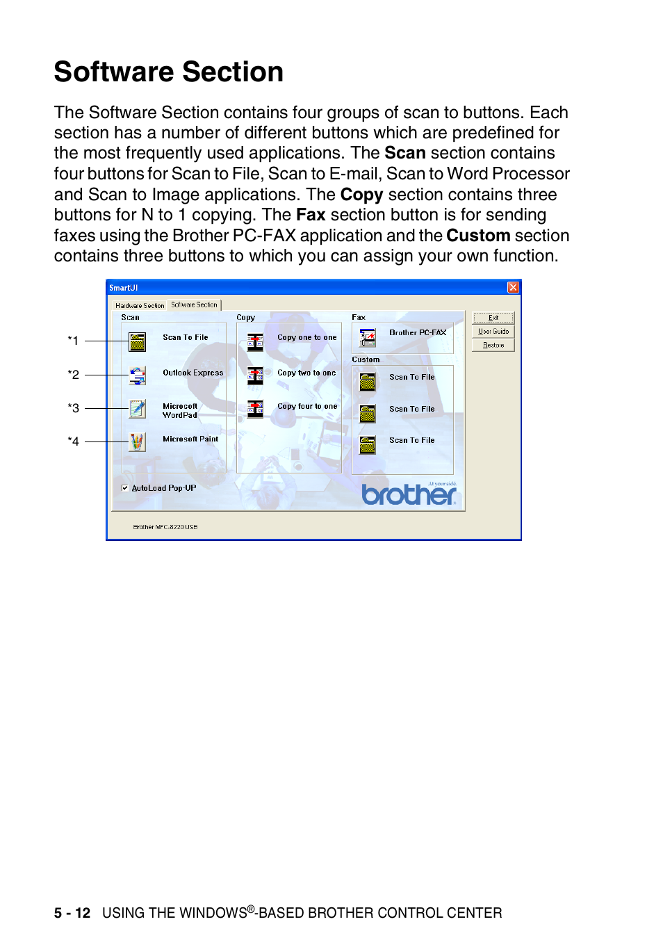 Software section, Software section -12 | Brother MFC 8220 User Manual | Page 100 / 198