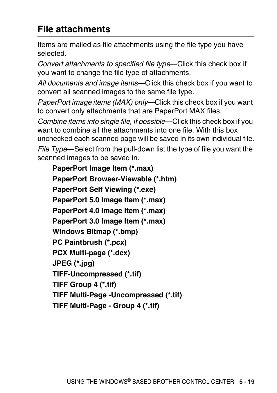 File attachments, File attachments -19 | Brother MFC 8220 User Manual | Page 107 / 198