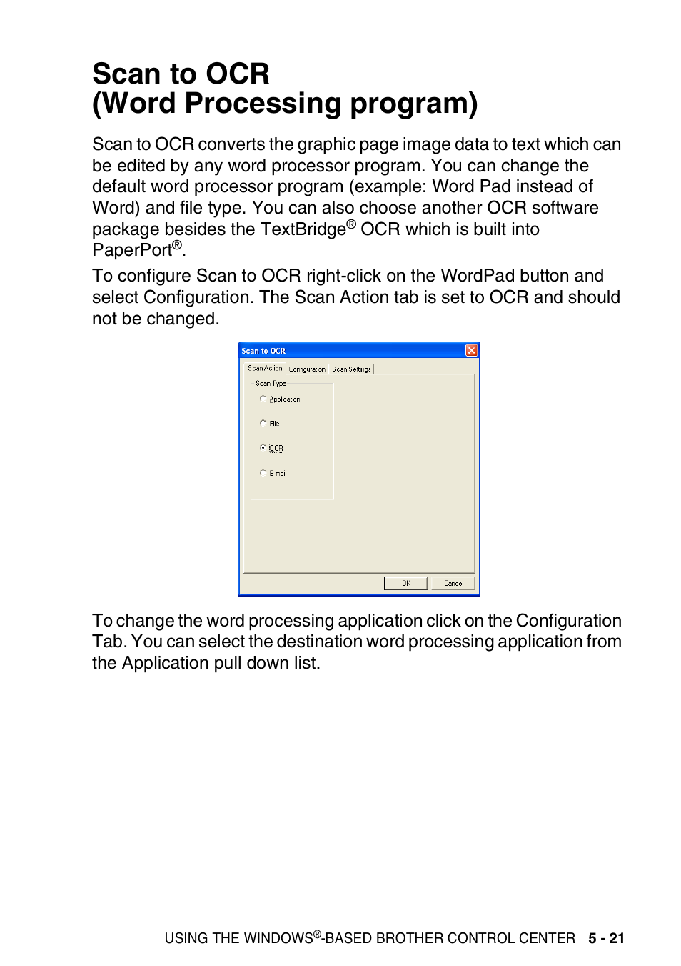 Scan to ocr (word processing program), Scan to ocr (word processing program) -21 | Brother MFC 8220 User Manual | Page 109 / 198