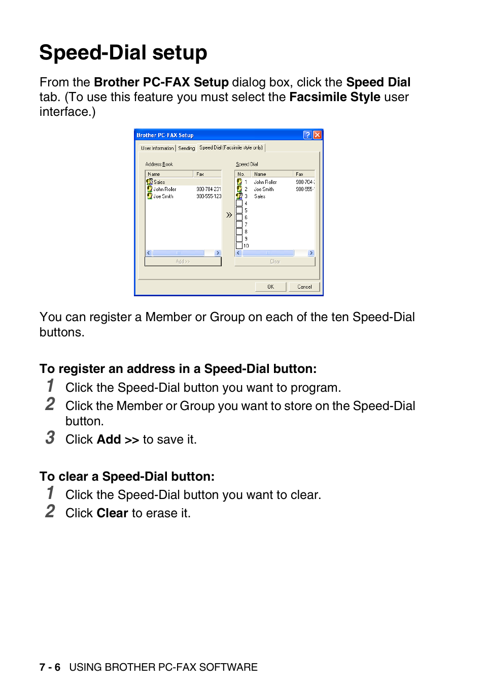 Speed-dial setup, Speed-dial setup -6 | Brother MFC 8220 User Manual | Page 130 / 198