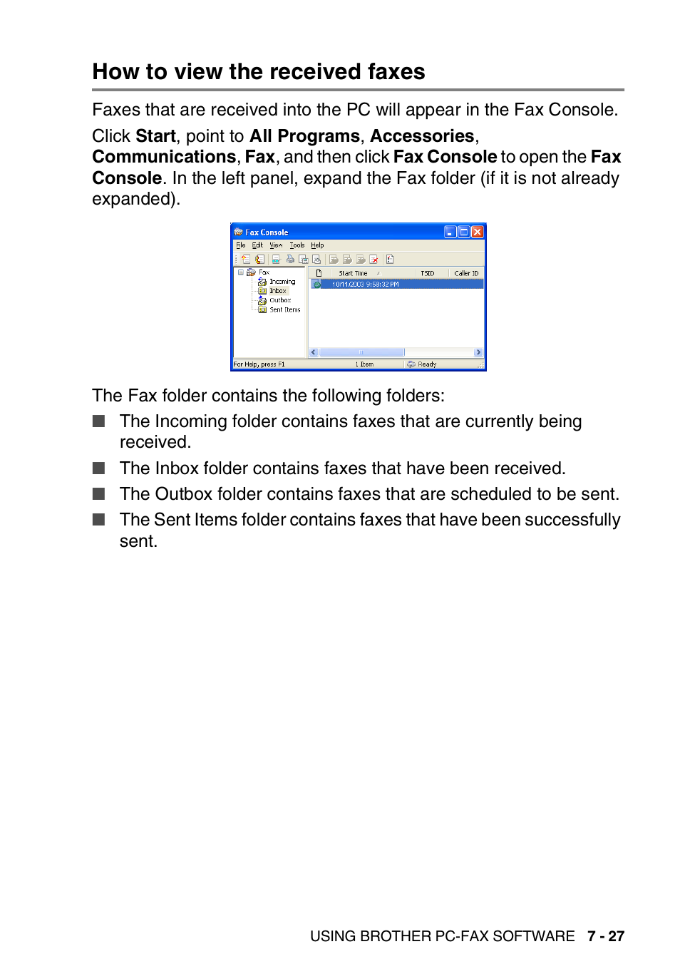 How to view the received faxes, How to view the received faxes -27 | Brother MFC 8220 User Manual | Page 151 / 198