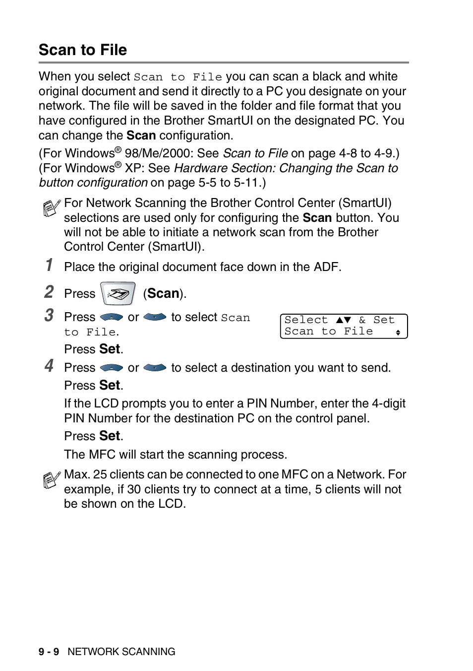 Scan to file | Brother MFC 8220 User Manual | Page 190 / 198