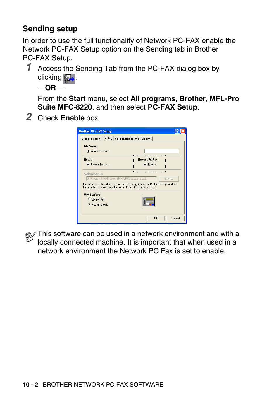 Sending setup, Extra options in address book -3 | Brother MFC 8220 User Manual | Page 192 / 198