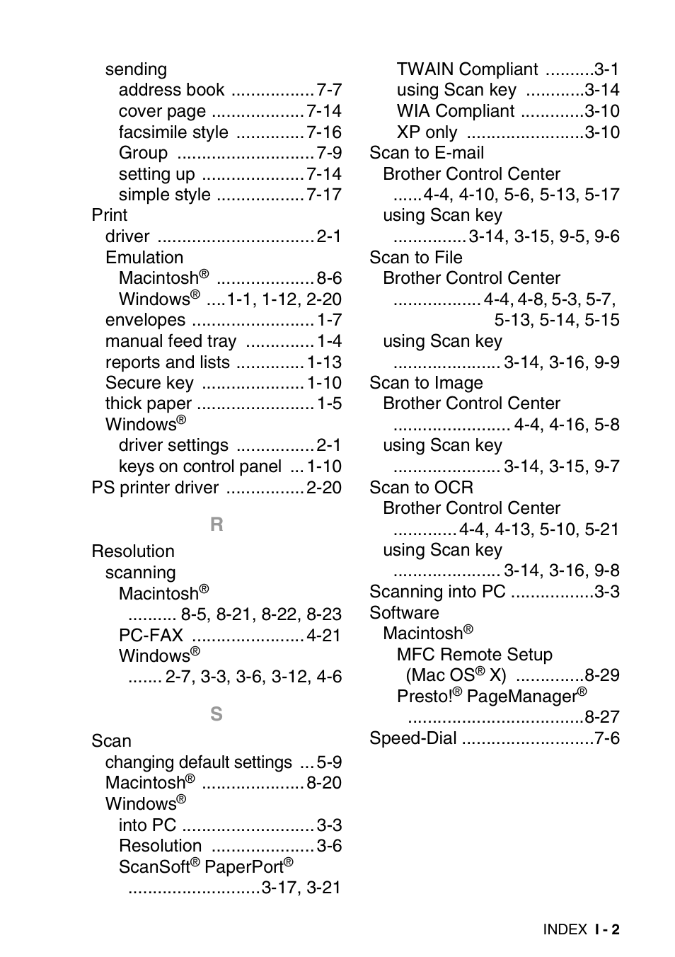 Brother MFC 8220 User Manual | Page 197 / 198