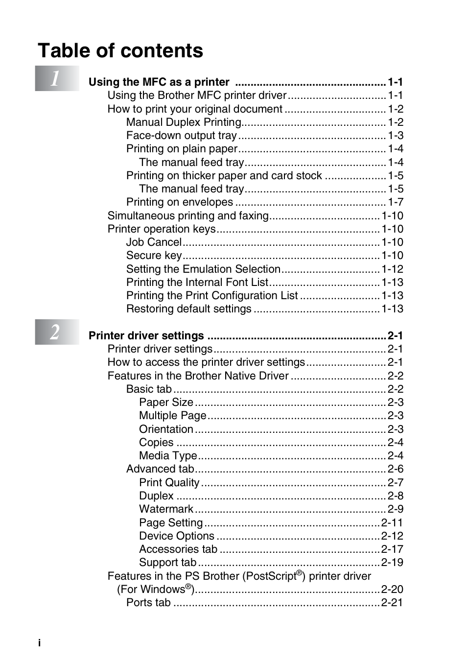 Brother MFC 8220 User Manual | Page 2 / 198