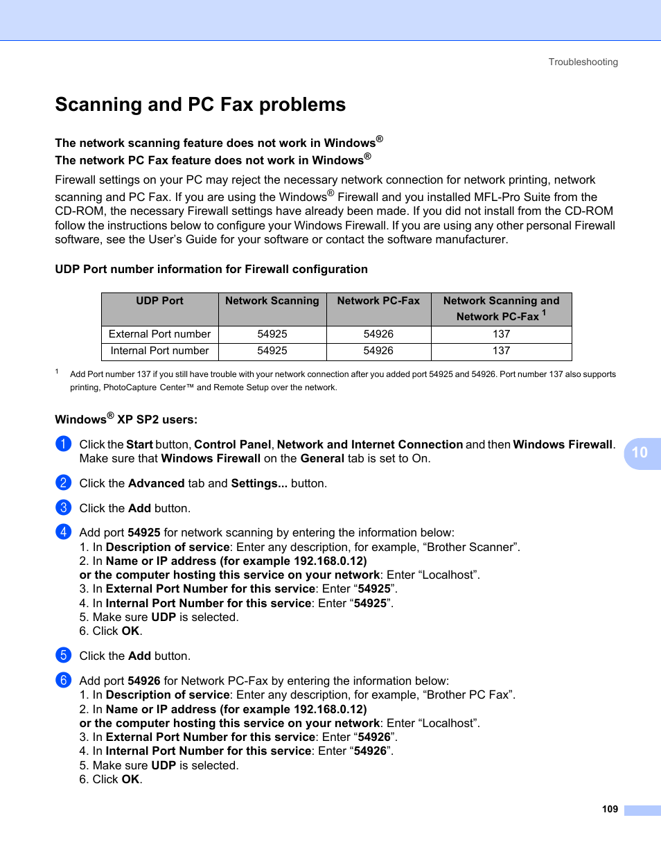 Scanning and pc fax problems | Brother MFC-685CW User Manual | Page 117 / 136