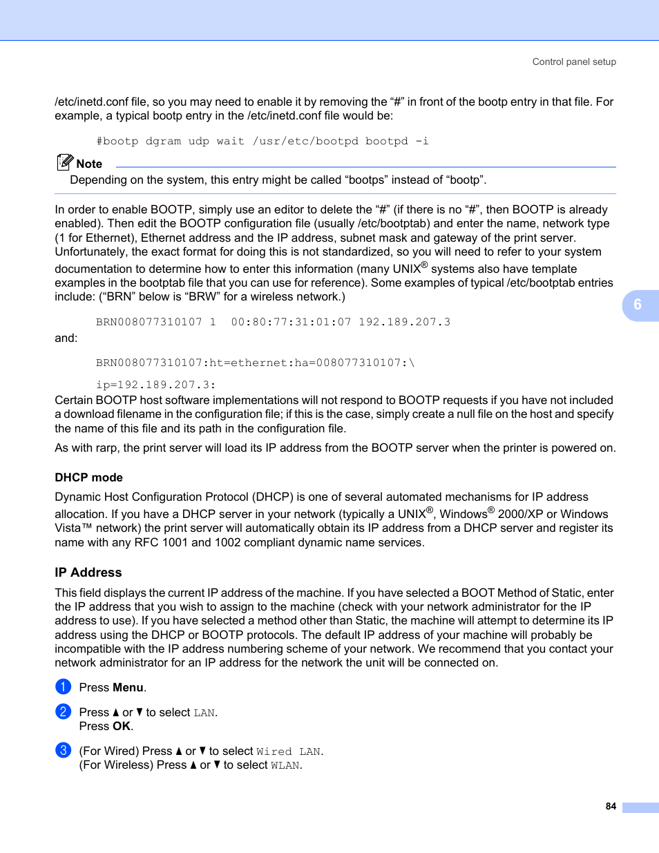 Ip address | Brother MFC-685CW User Manual | Page 92 / 136