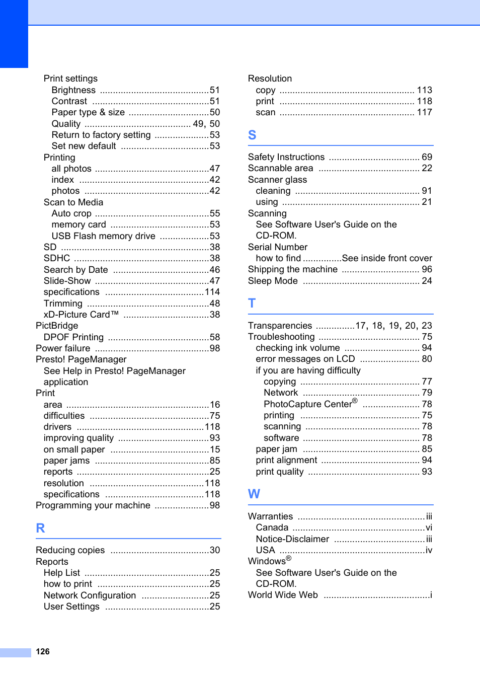 Brother DCP-395CN User Manual | Page 138 / 140