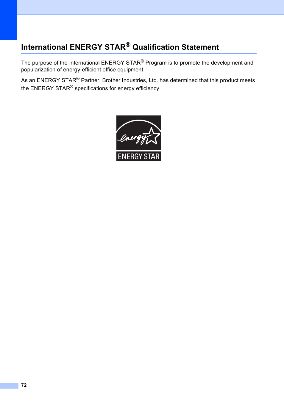 International energy star® qualification statement, International energy star, Qualification statement | Brother DCP-395CN User Manual | Page 84 / 140