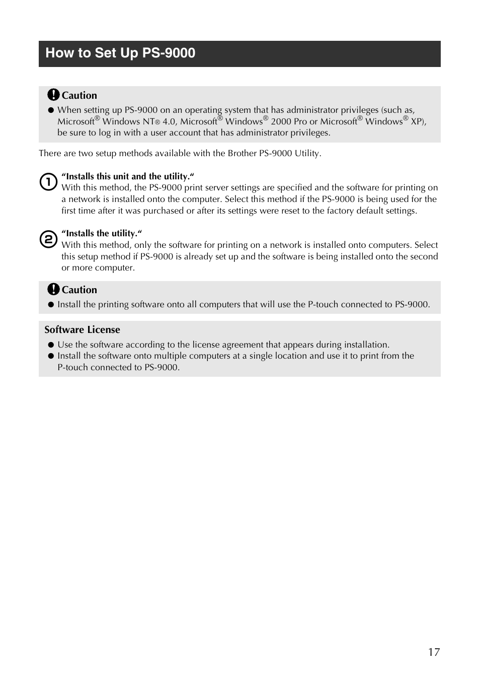 How to set up ps-9000 | Brother PS-9000 User Manual | Page 18 / 47