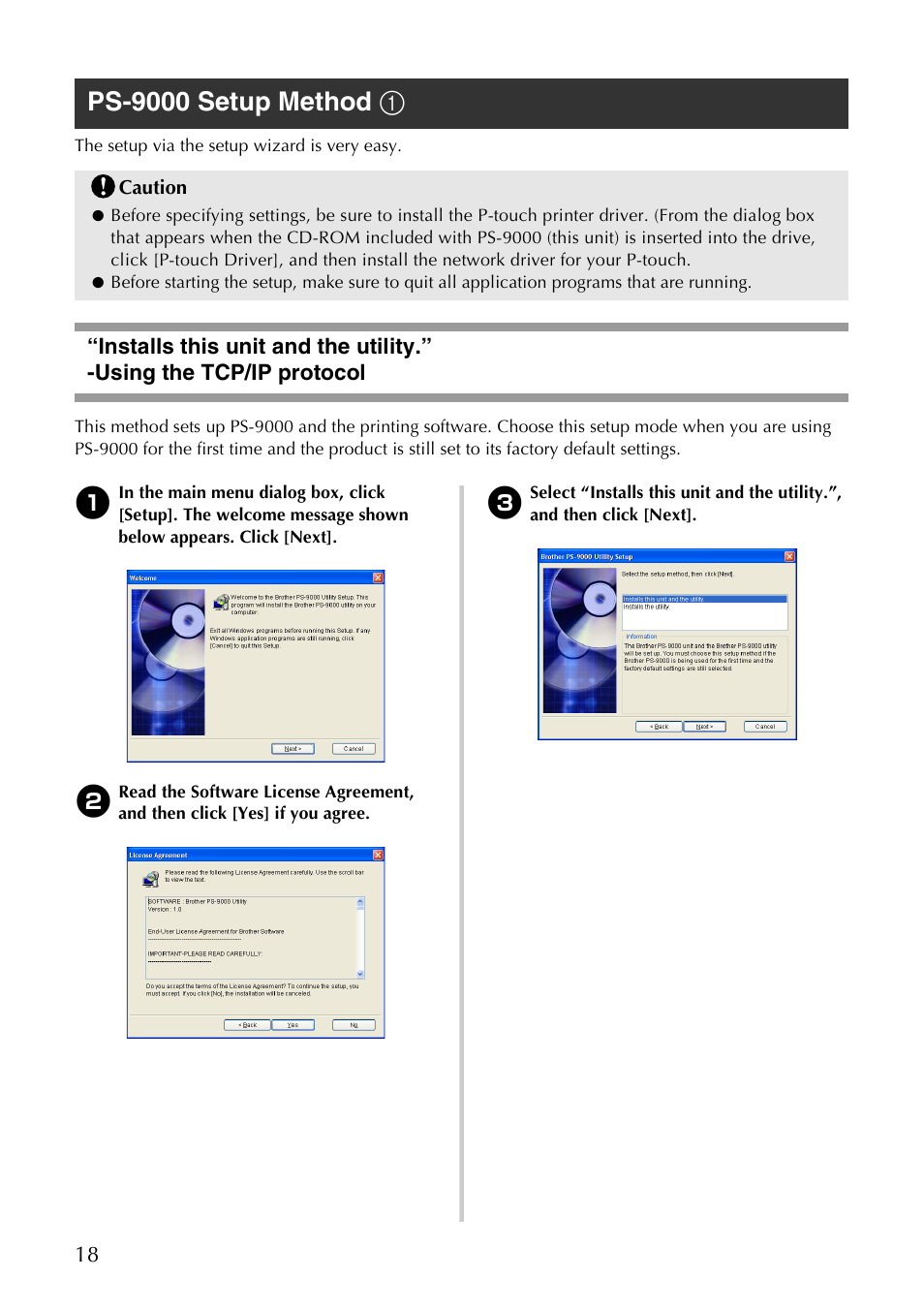 Ps-9000 setup method 1 | Brother PS-9000 User Manual | Page 19 / 47