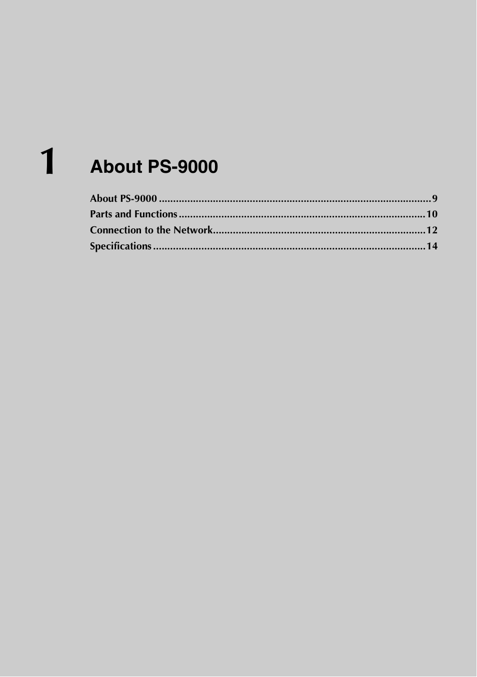 1 about ps-9000, About ps-9000 | Brother PS-9000 User Manual | Page 9 / 47