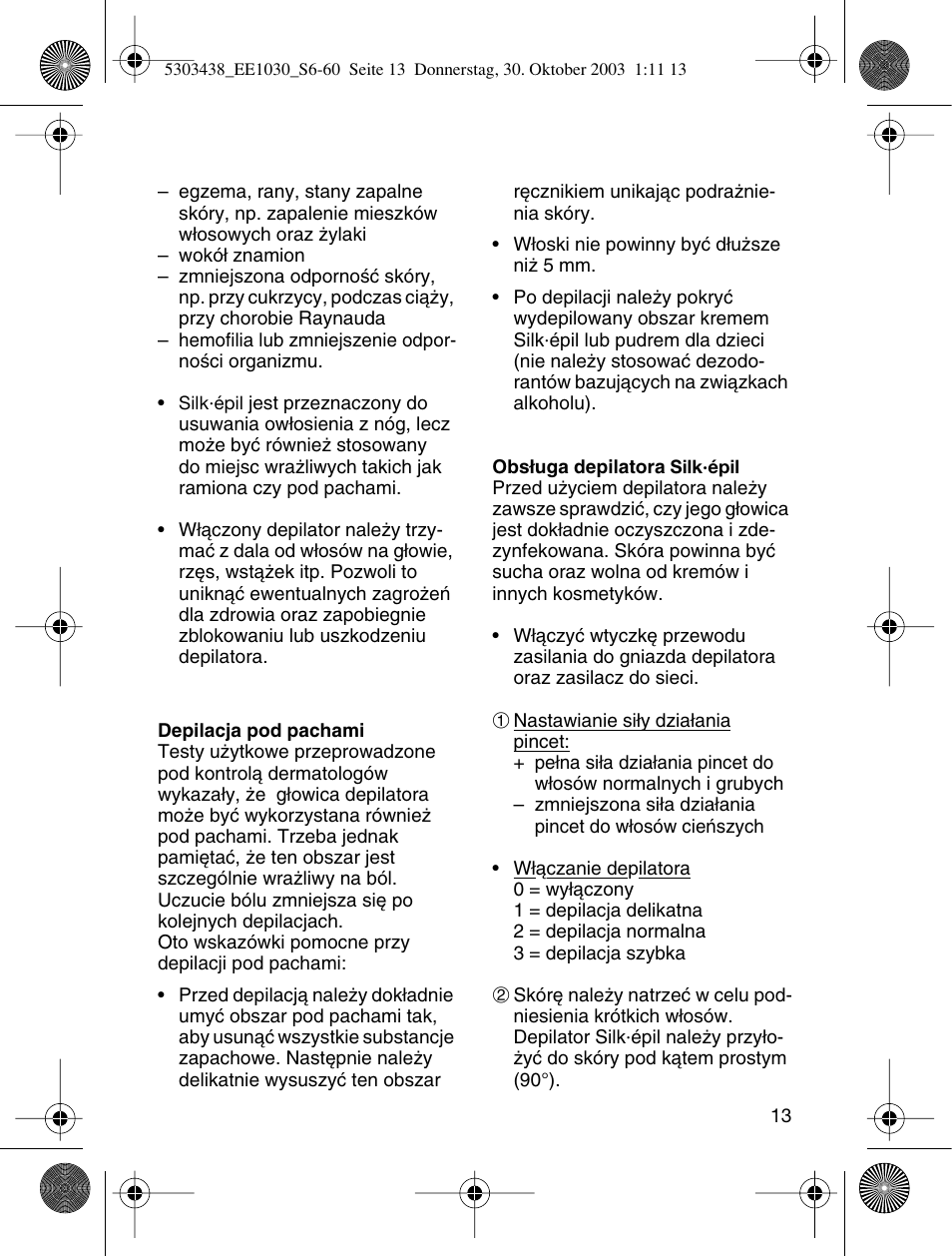 Braun EE1030 Silk-épil SuperSoft User Manual | Page 12 / 57