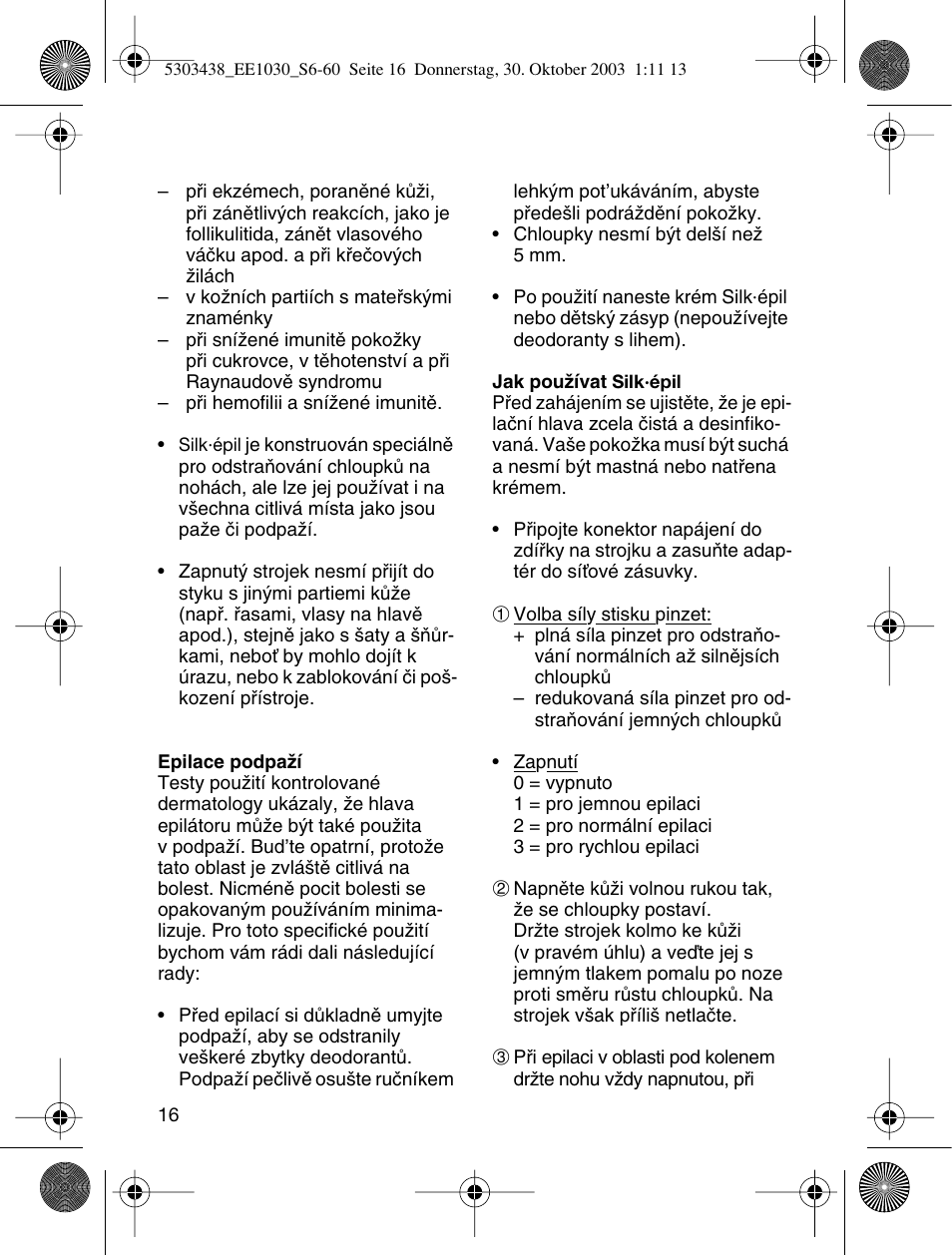 Braun EE1030 Silk-épil SuperSoft User Manual | Page 15 / 57