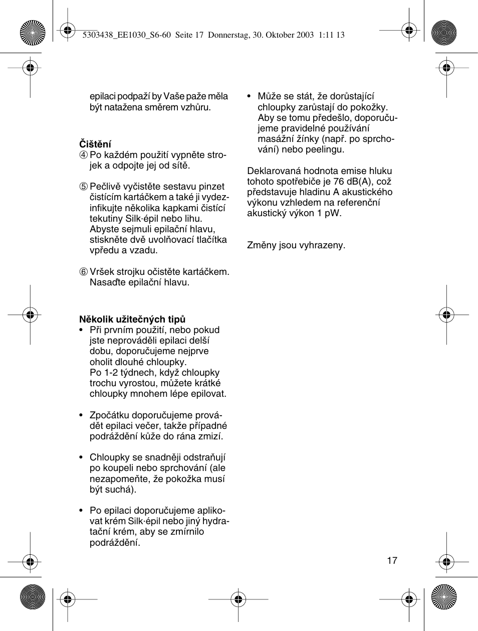 Braun EE1030 Silk-épil SuperSoft User Manual | Page 16 / 57