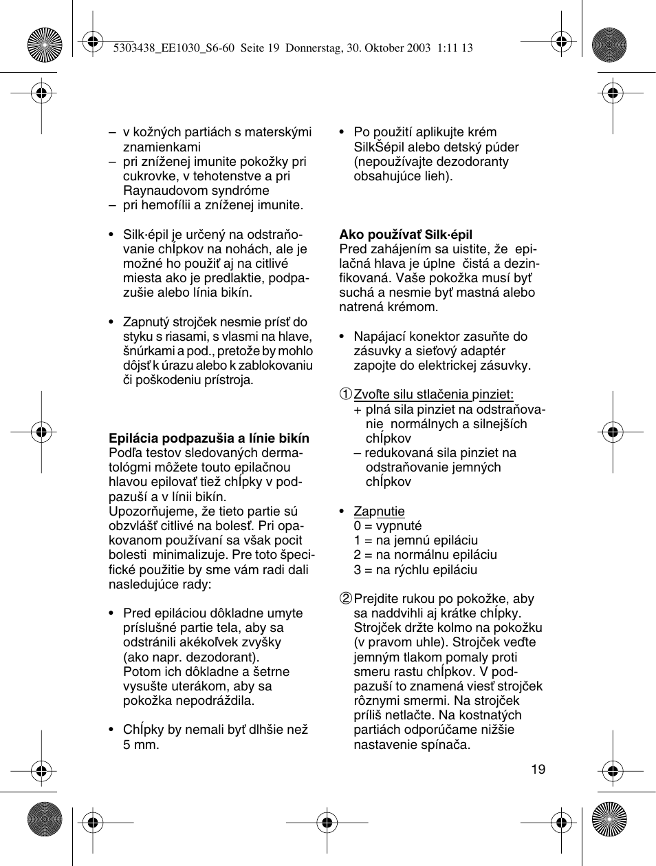 Braun EE1030 Silk-épil SuperSoft User Manual | Page 18 / 57