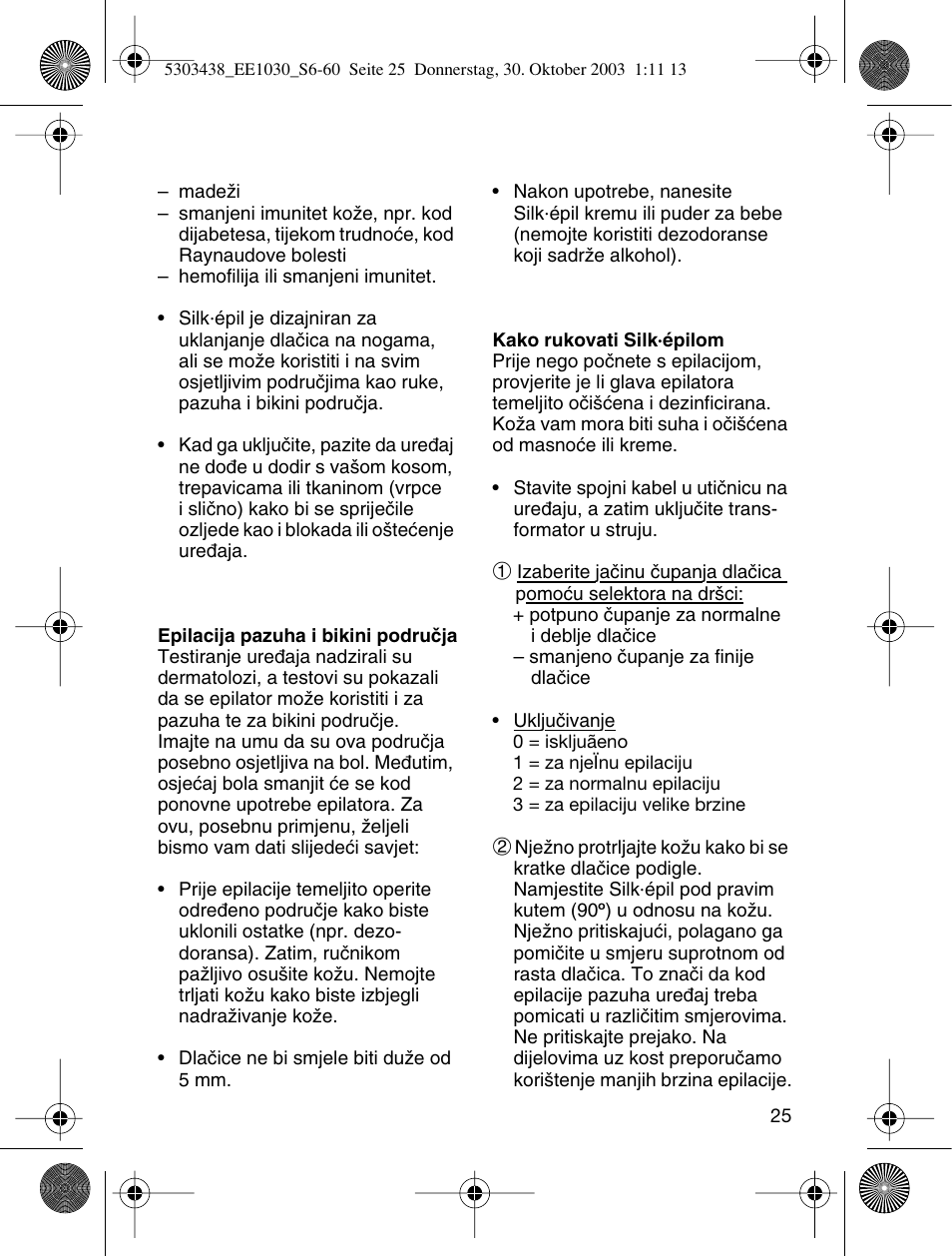 Braun EE1030 Silk-épil SuperSoft User Manual | Page 24 / 57