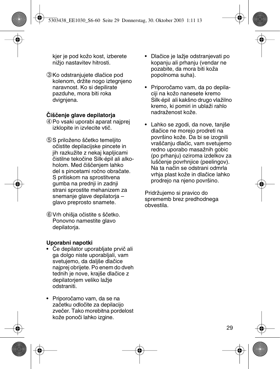 Braun EE1030 Silk-épil SuperSoft User Manual | Page 28 / 57