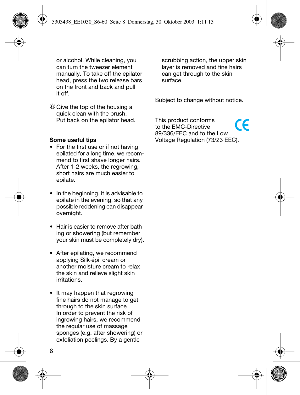 Braun EE1030 Silk-épil SuperSoft User Manual | Page 7 / 57