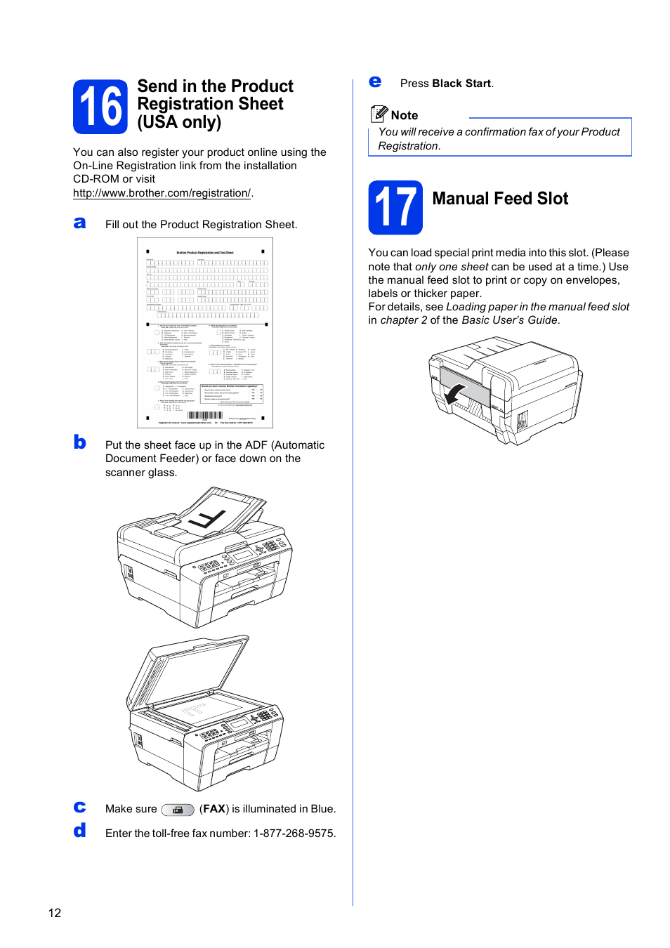 17 manual feed slot | Brother MFC J6510DW User Manual | Page 12 / 40