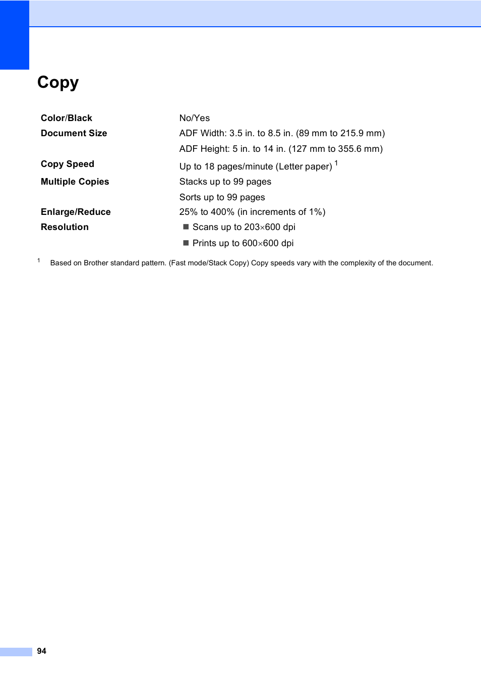 Copy | Brother Fax 1360 User Manual | Page 108 / 118