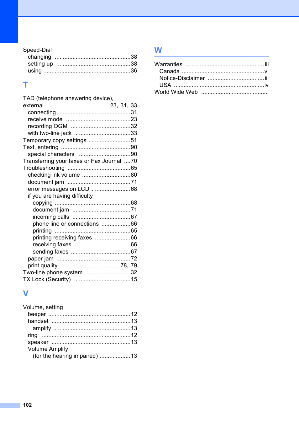 Brother Fax 1360 User Manual | Page 116 / 118