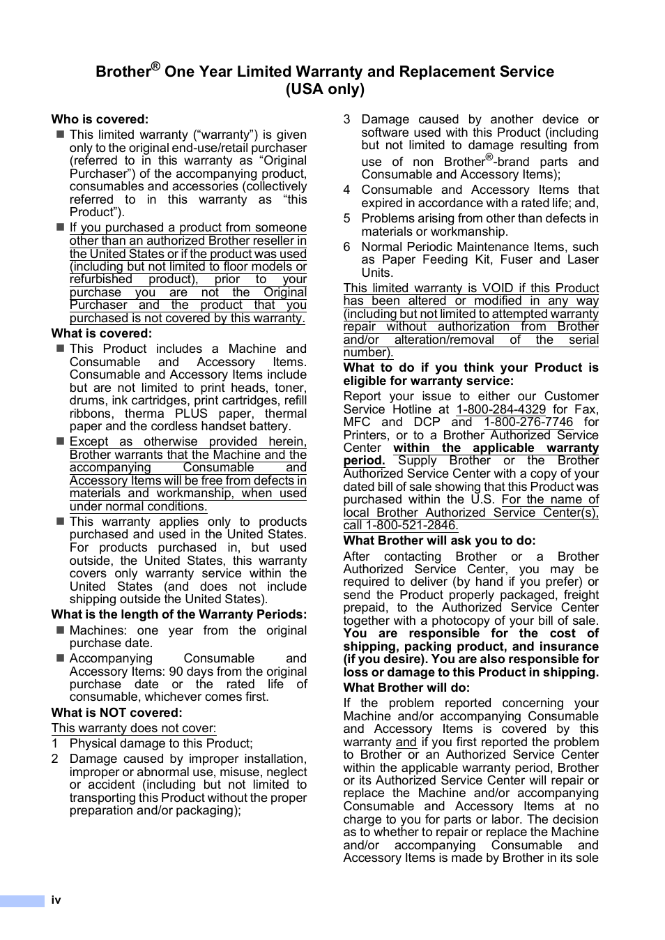 Brother | Brother Fax 1360 User Manual | Page 6 / 118