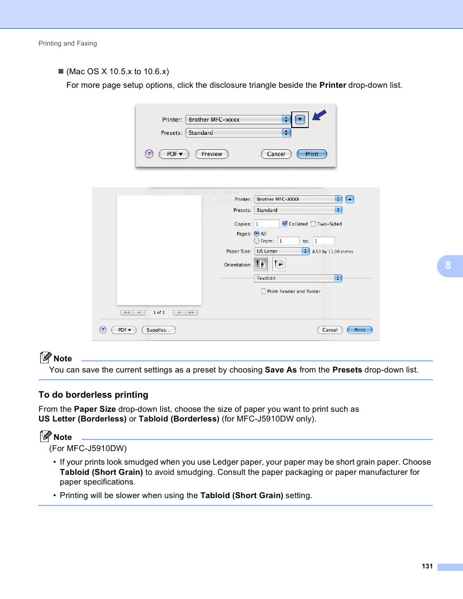 To do borderless printing | Brother MFC-J825DW User Manual | Page 140 / 248