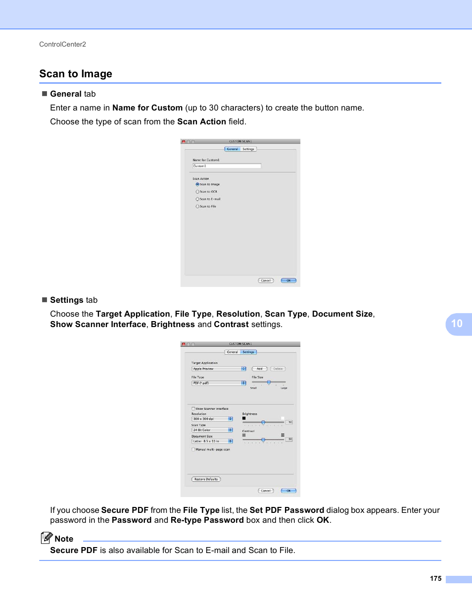 Scan to image, 10 scan to image | Brother MFC-J825DW User Manual | Page 184 / 248