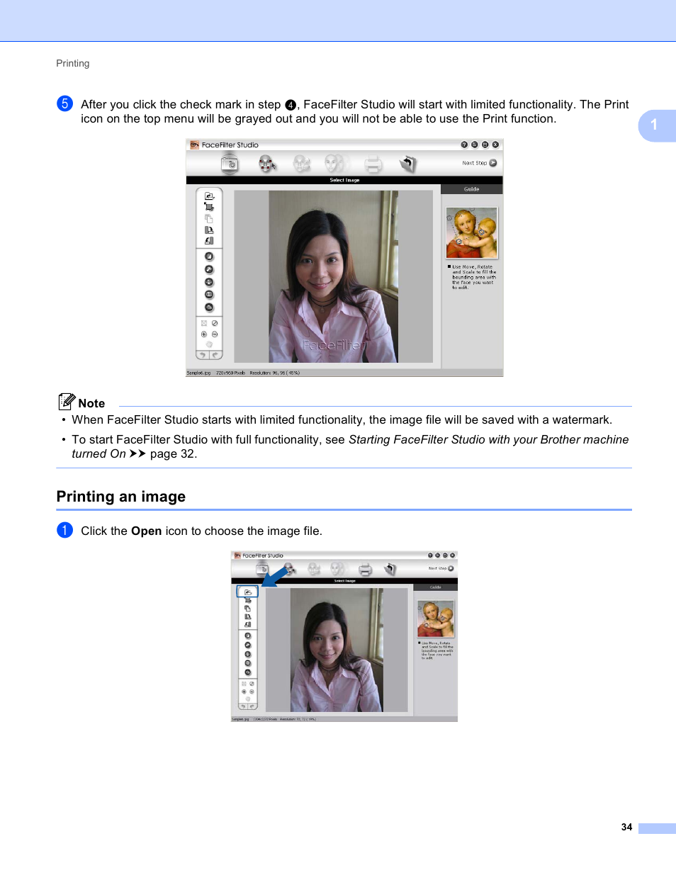 Printing an image | Brother MFC-J825DW User Manual | Page 43 / 248