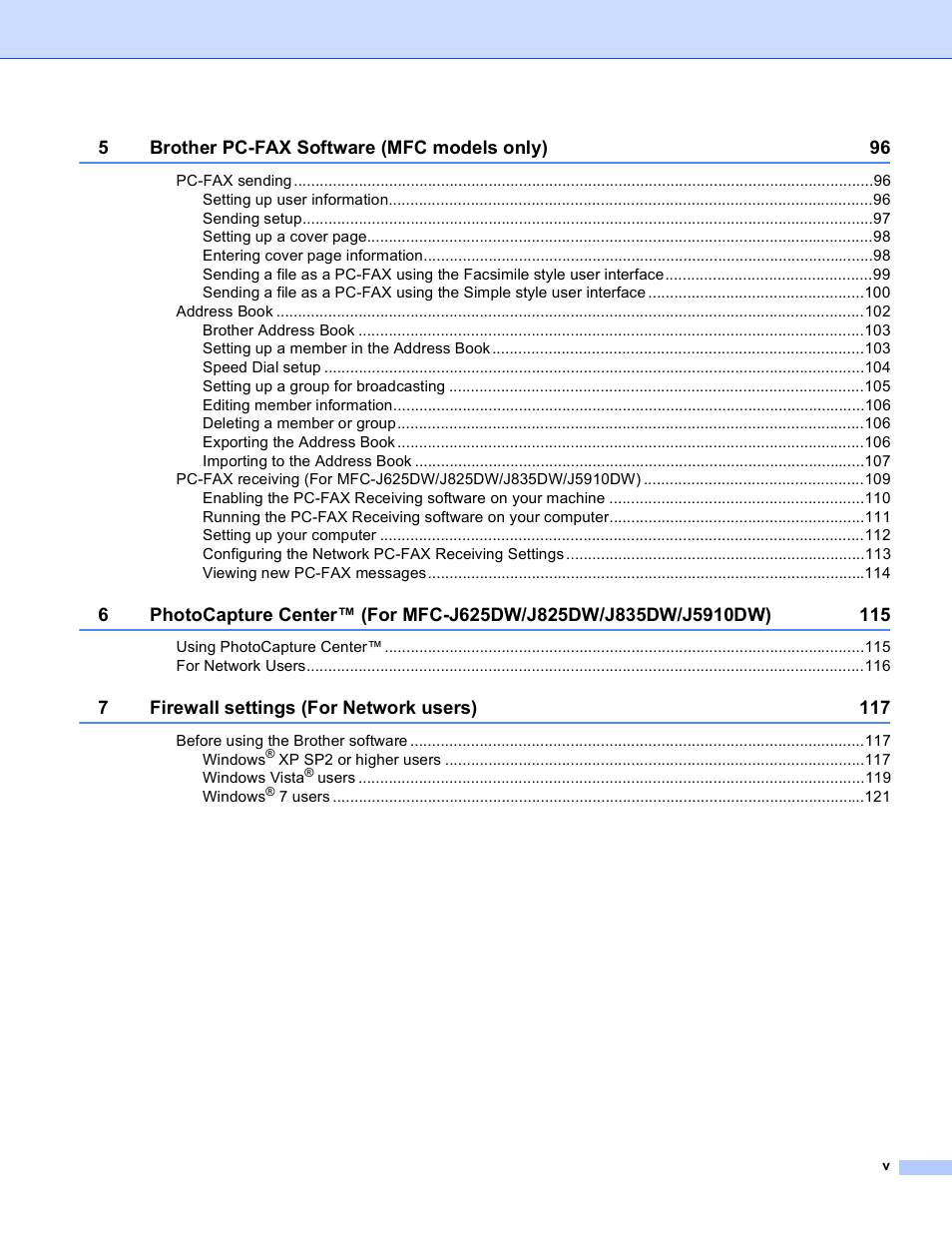 Brother MFC-J825DW User Manual | Page 6 / 248