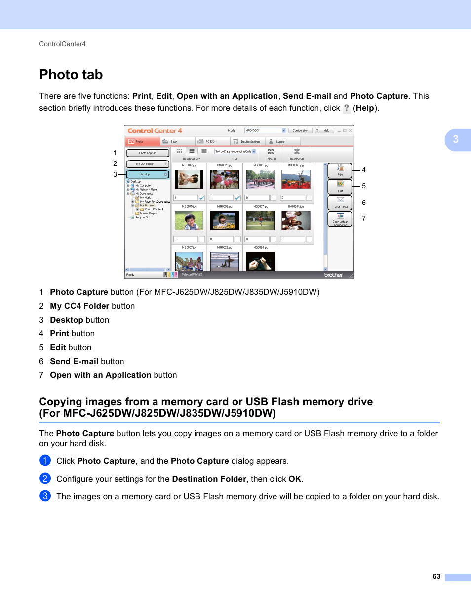 Photo tab, For mfc-j625dw/j825dw/j835dw/j5910dw) | Brother MFC-J825DW User Manual | Page 72 / 248