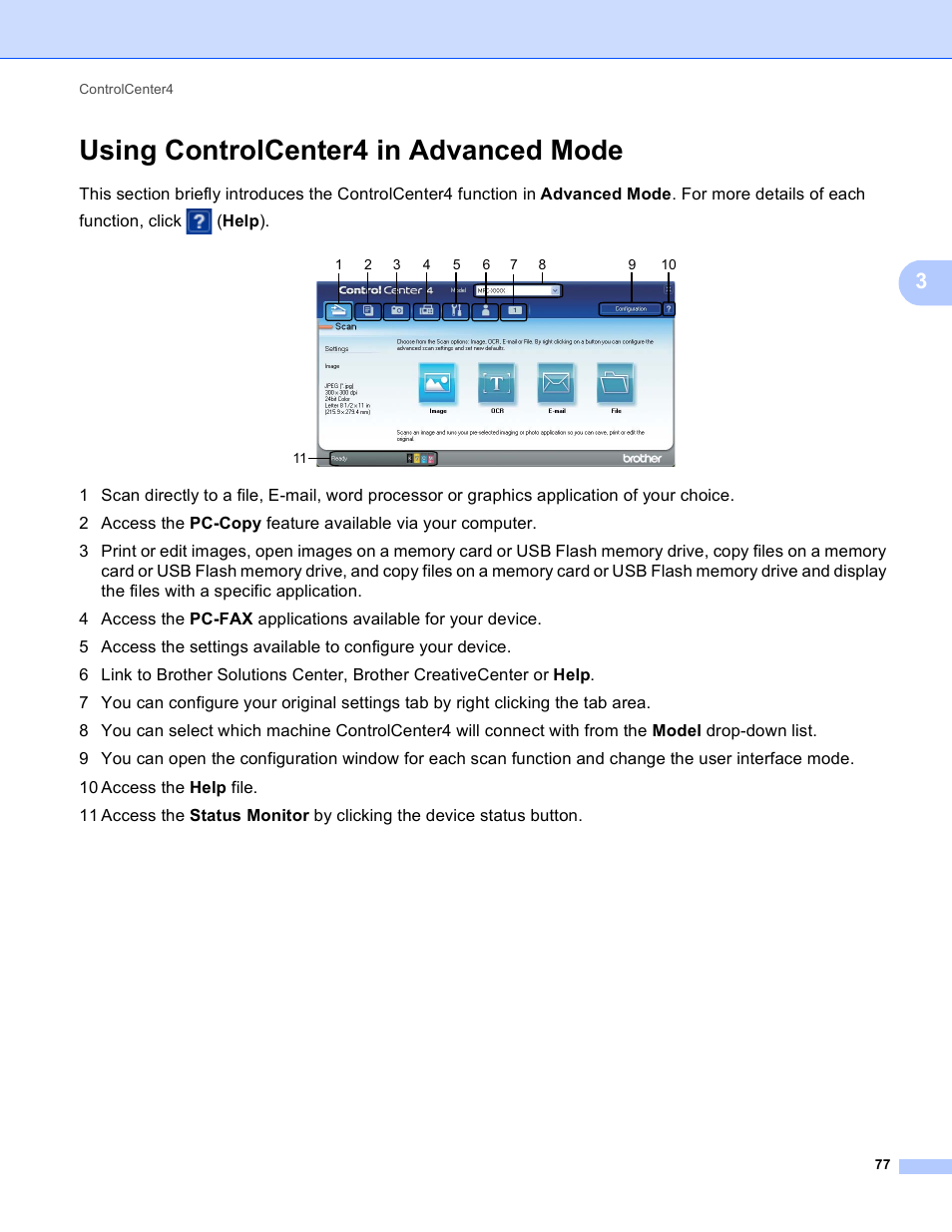 Using controlcenter4 in advanced mode, Using controlcenter4 in advanced mode uu | Brother MFC-J825DW User Manual | Page 86 / 248