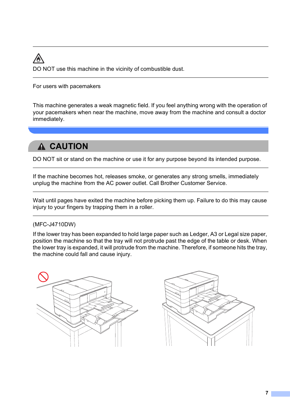 Caution | Brother MFC-J4510DW User Manual | Page 7 / 19