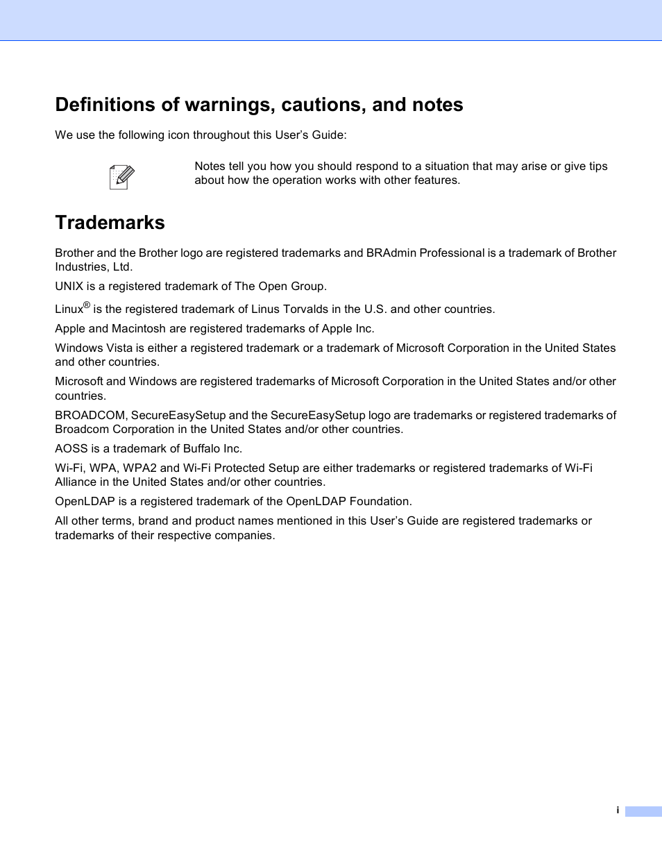 Trademarks | Brother MFC-5890CN User Manual | Page 2 / 199