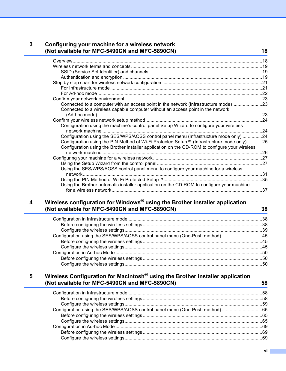 Brother MFC-5890CN User Manual | Page 7 / 199