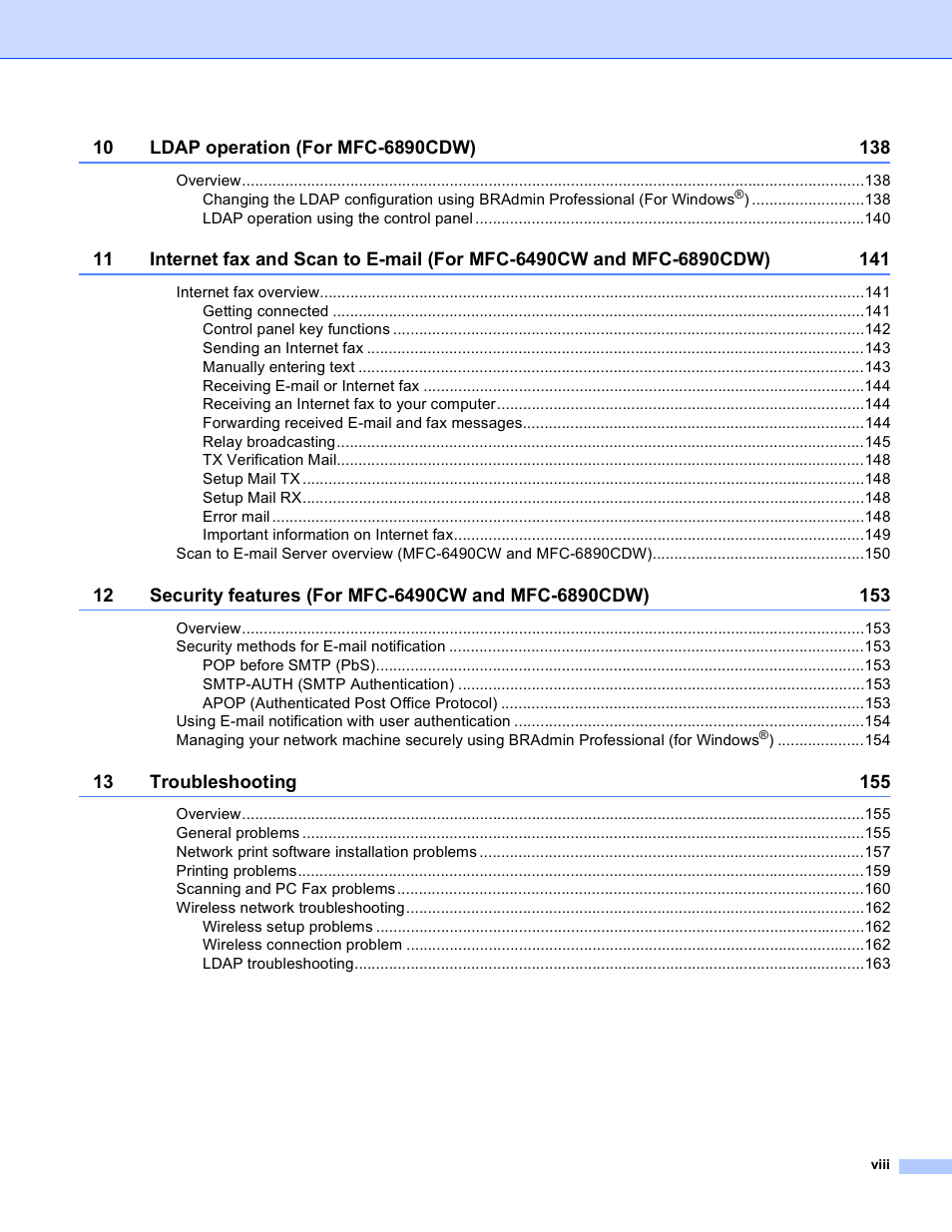 Brother MFC-5890CN User Manual | Page 9 / 199