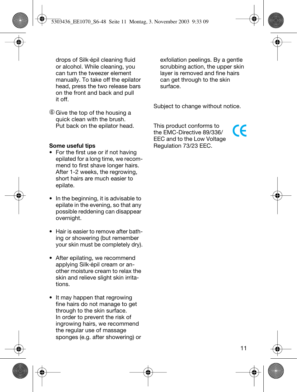 Braun EE1070 Silk-épil SuperSoft User Manual | Page 10 / 43